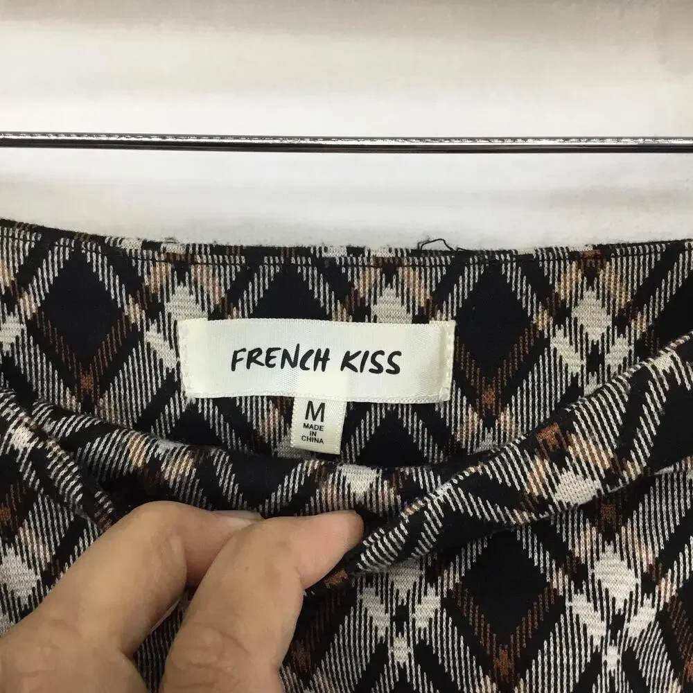 FRENCH KISS Aline Plaid Print School Girl Mini Skirt, Short Included Sz M